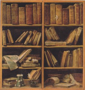 Deutsch Buchregal Mit Musikschriften English Book Shelf With Music Writings — Giuseppe Maria Crespi