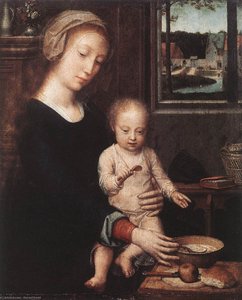 Madonna Col Bambino Con La Zuppa Di Latte — Gerard David