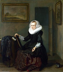 A Woman Holding A Mirror — Pieter Jacobsz Codde