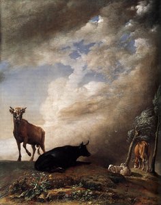 Cattle And Sheep In A Stormy Landscape — Paulus Potter