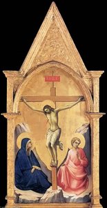 Kreuzigung Mit Der Jungfrau Und Dem Heiligen Johannes Dem Evangelisten — Lorenzo Monaco