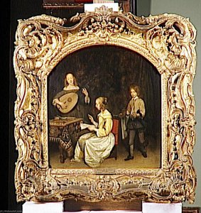 Le Concert Chanteuse Et Joueuse De Luth Theorbe — Gerard Ter Borch