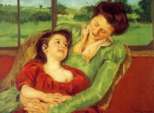 Reine Lefebre Und Margot Vor Einem Fenster — Mary Stevenson Cassatt