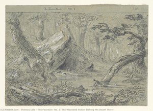 La Fontana, N. 1: L'indiano Ferito Che Placa La Sua Sete Di Morte — Thomas Cole