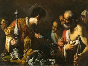 St. Lawrence Distributing The Treasures Of The Church — Bernardo Strozzi