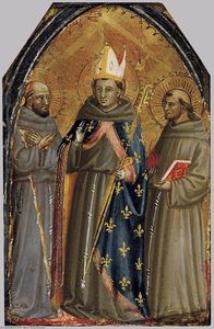 Sts Francis Of Assisi, Louis Of Toulouse And Anthony Of Padua — Бичи Ди Лоренцо