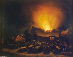 Fire In A Village — Egbert Van Der Poel