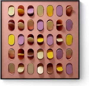 Elegant Abstract Relief Wall Art - Handmade MDF Wooden Decorative Painting | Modern Geometric Canvas Print for Living Room Bedroom Home Decor