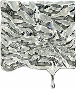 Elegant Silver Resin Sculpture - Modern Wall Art Decor for Living Room Bedroom Gallery Display – 80cm Wide x 93cm High x 4cm Deep – Premium Decorative Sculpture Gift Idea