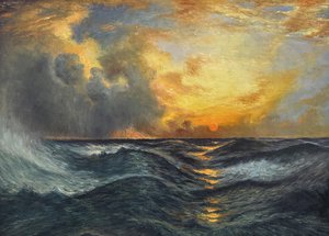 Sunset At Sea - Thomas Moran — Tomas Moranas